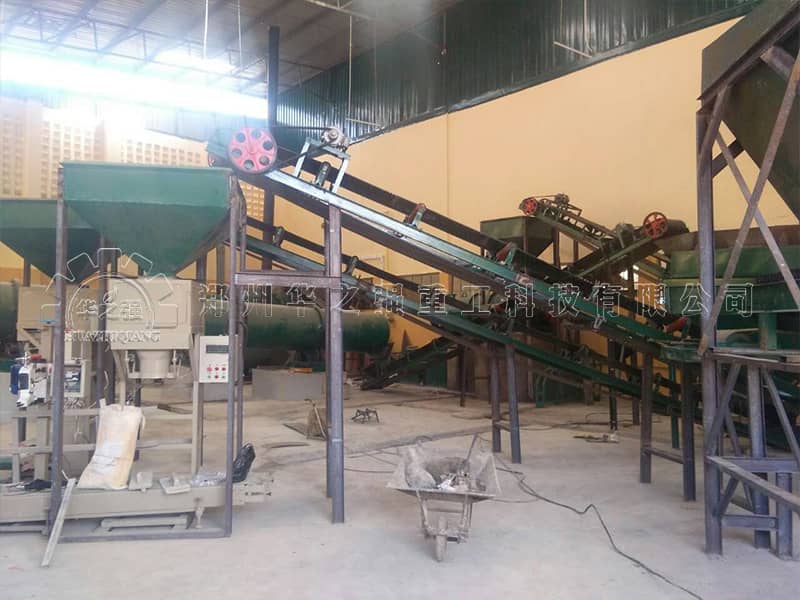 鸡粪新型有机肥二合一造粒机生产线